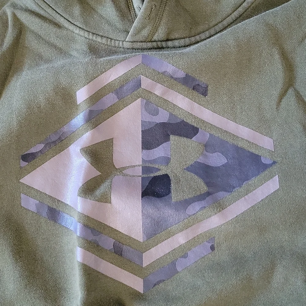 Under Armour olive green hooded sweatshirt medium - Picture 2 of 3